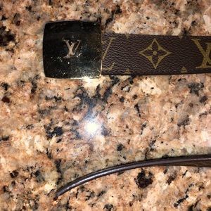 Louis Vuitton Signature Logo Leather Belt